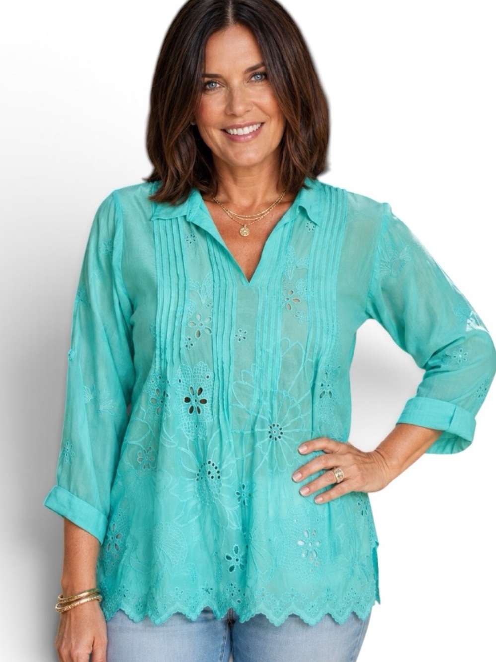 Johnny Was Lemmi crochet blouse NWT